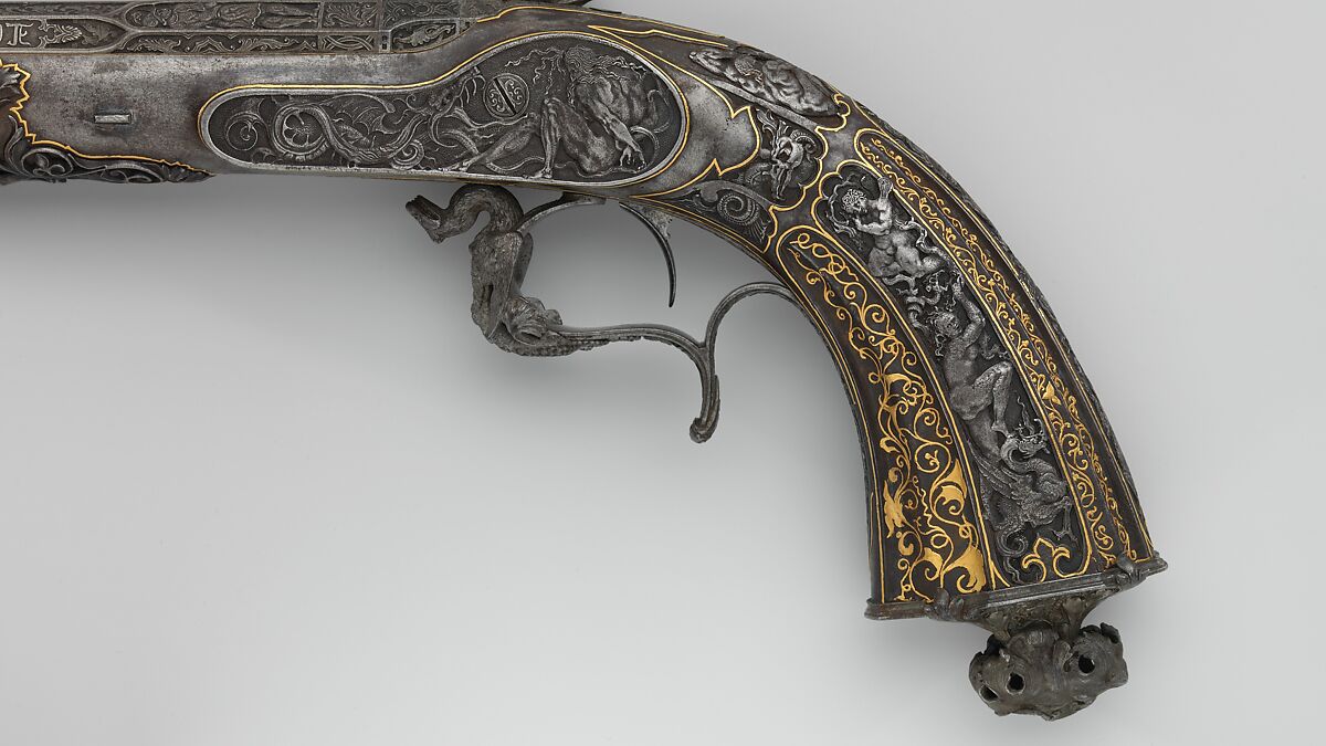 Two Percussion Exhibition Pistols, Signed by Gilles Michel Louis Moutier-Le Page (French,  1810–1887), Steel, gold, French