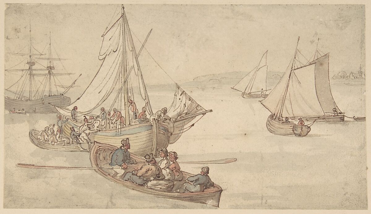 Ships and Sailors, Thomas Rowlandson (British, London 1757–1827 London), Watercolor 