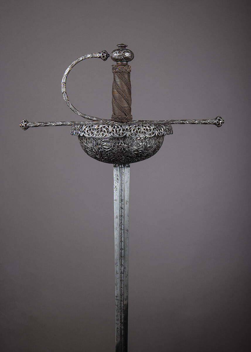 Cup-Hilted Rapier and Matching Parrying Dagger, Steel, iron, Italian, possibly Naples