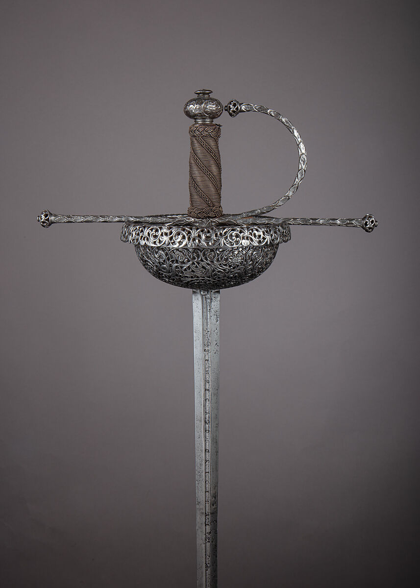 Cup-Hilted Rapier and Matching Parrying Dagger, Steel, iron, Italian, possibly Naples