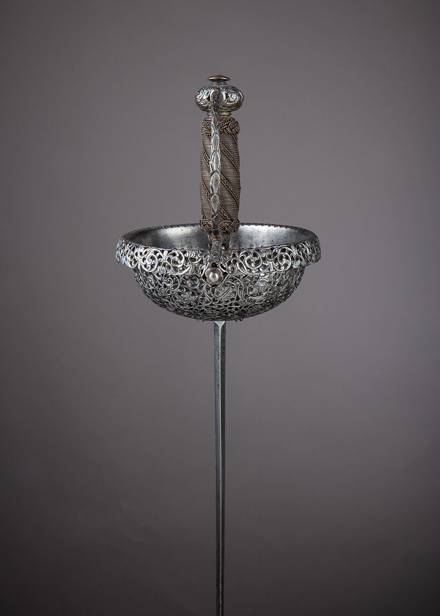 Cup-Hilted Rapier and Matching Parrying Dagger, Steel, iron, Italian, possibly Naples