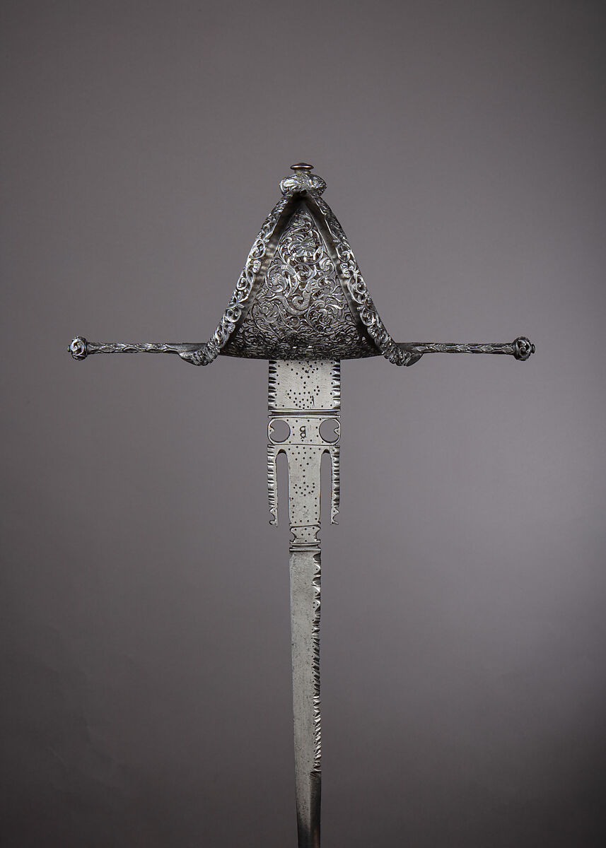 Cup-Hilted Rapier and Matching Parrying Dagger, Steel, iron, Italian, possibly Naples