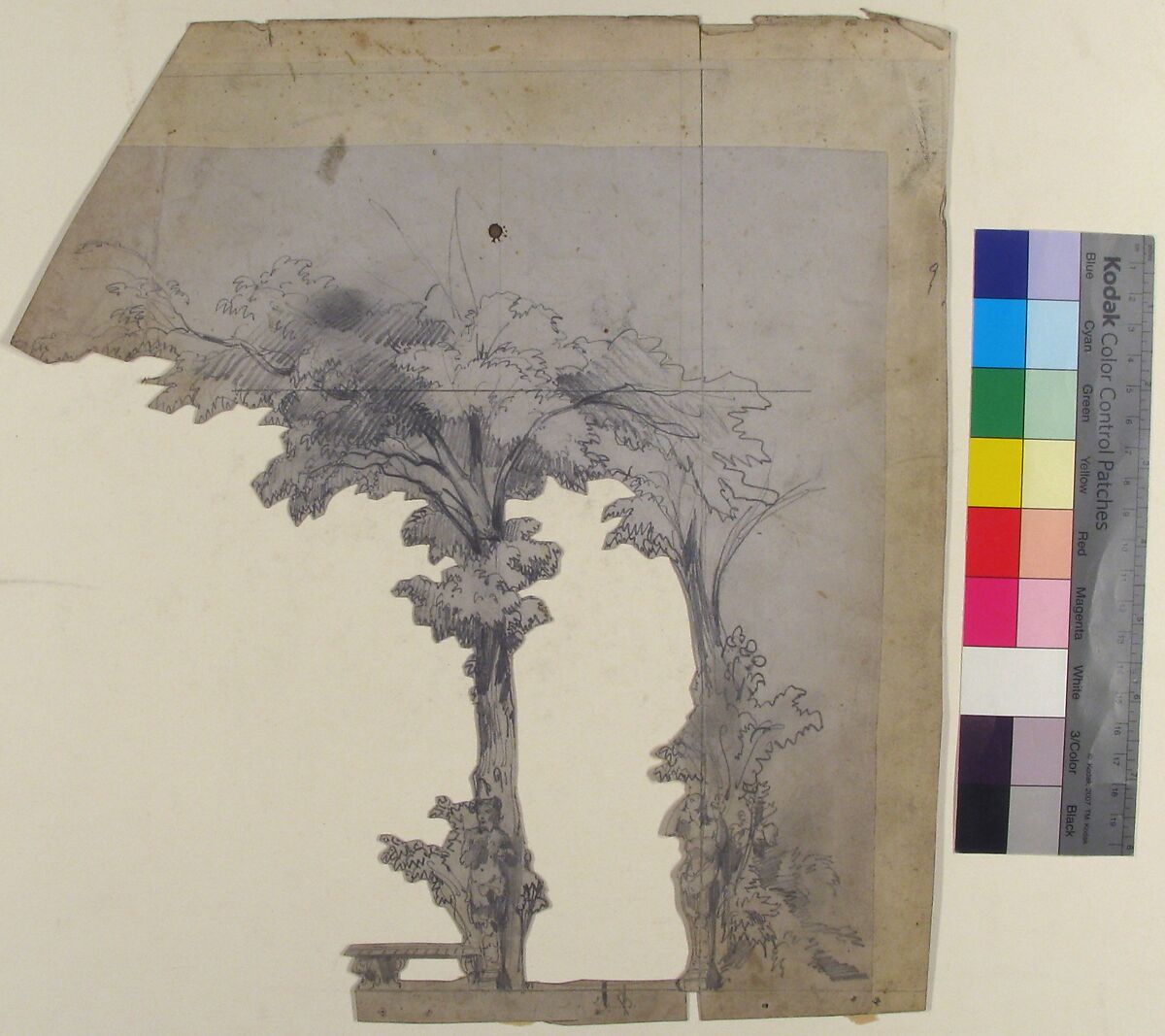 Design for a Stage Set at the Opéra, Paris, Eugène Cicéri (French, Paris 1813–1890 Fontainebleau), Graphite