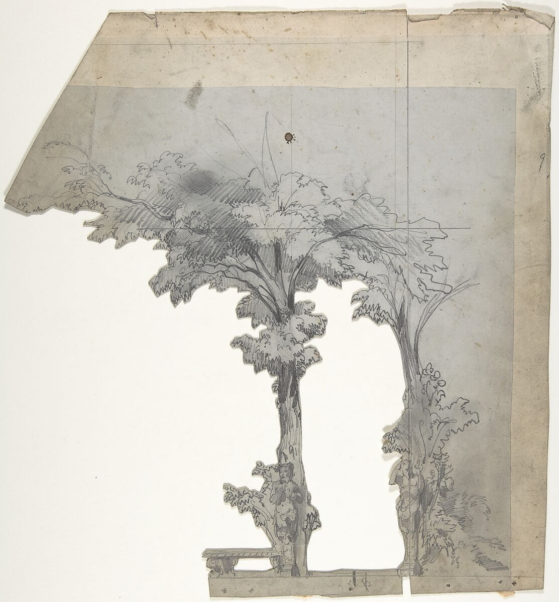 Design for a Stage Set at the Opéra, Paris, Eugène Cicéri (French, Paris 1813–1890 Fontainebleau), Graphite 