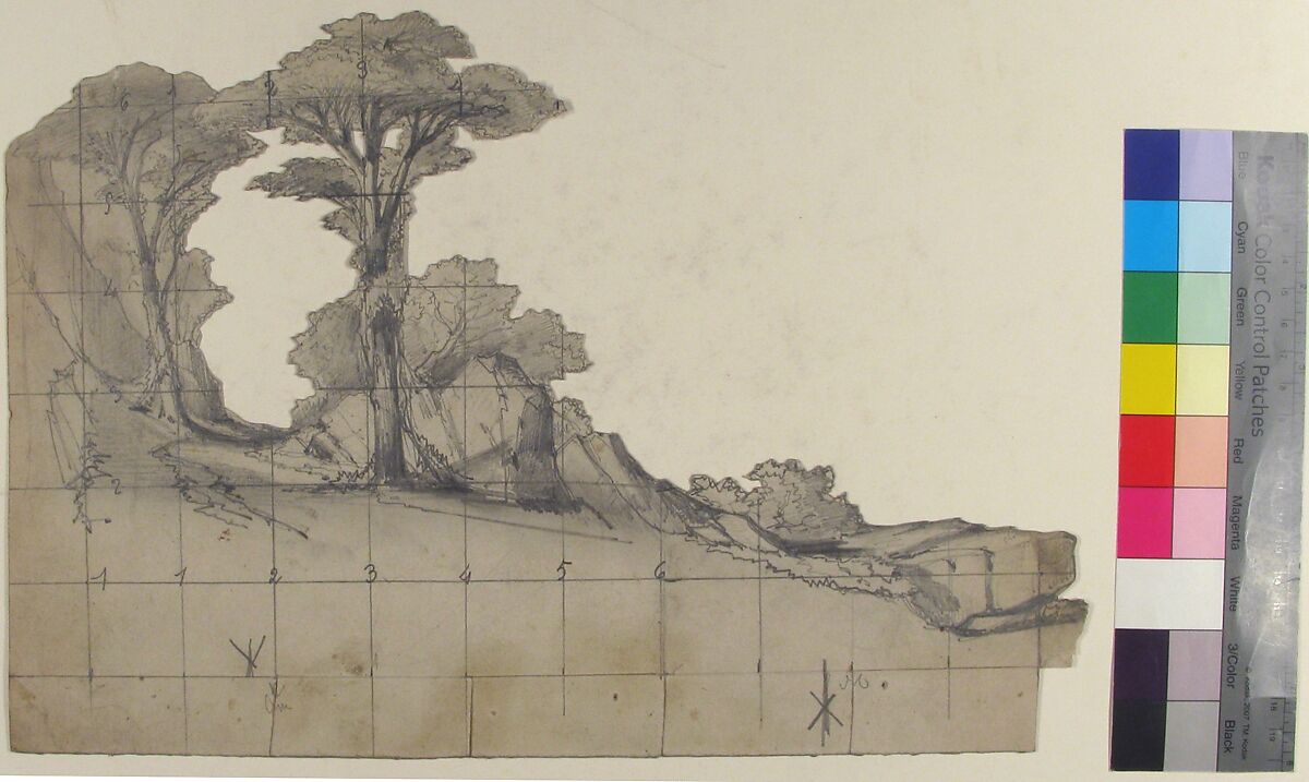 Design for a Stage Set at the Opéra, Paris, Eugène Cicéri (French, Paris 1813–1890 Fontainebleau), Graphite