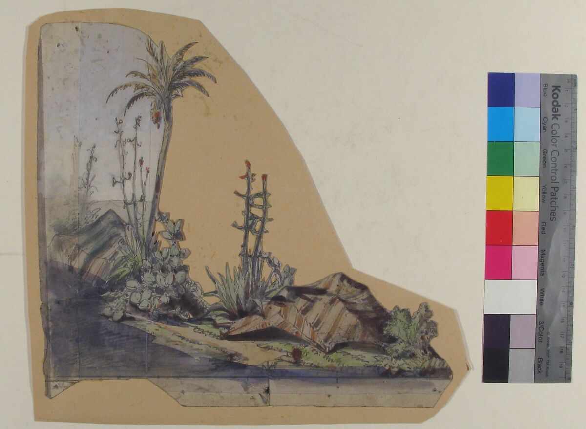Design for a Stage Set at the Opéra, Paris, Eugène Cicéri (French, Paris 1813–1890 Fontainebleau), Watercolor over graphite
