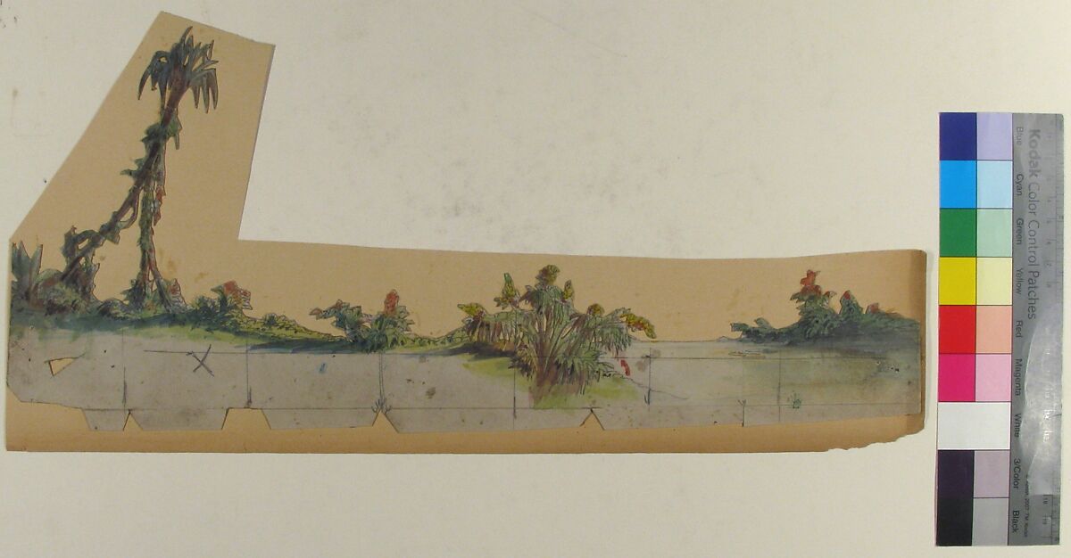 Design for a Stage Set at the Opéra, Paris, Eugène Cicéri (French, Paris 1813–1890 Fontainebleau), Watercolor over graphite