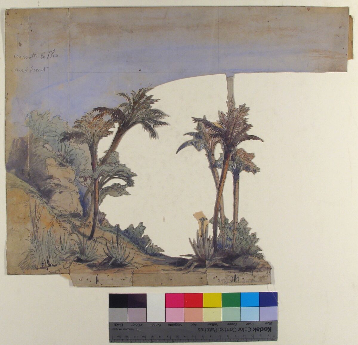 Design for a Stage Set at the Opéra, Paris, Eugène Cicéri (French, Paris 1813–1890 Fontainebleau), Watercolor over graphite