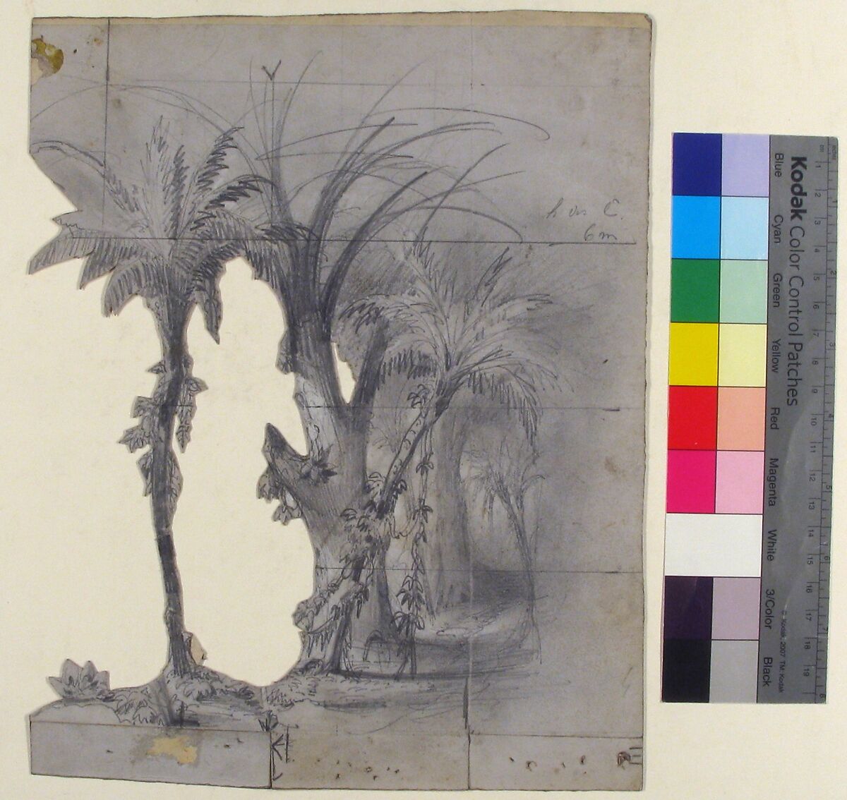Design for a Stage Set at the Opéra, Paris, Eugène Cicéri (French, Paris 1813–1890 Fontainebleau), Graphite