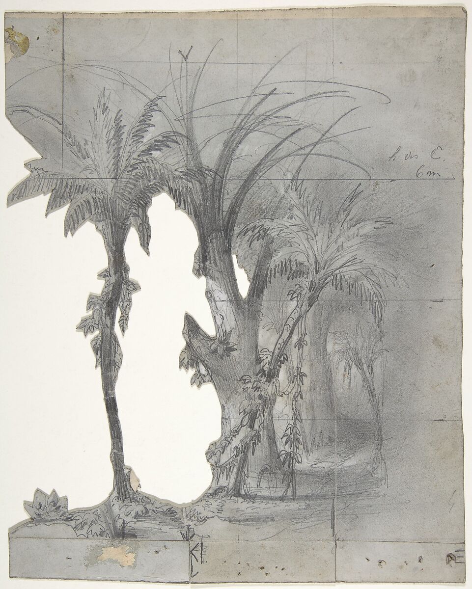 Design for a Stage Set at the Opéra, Paris, Eugène Cicéri (French, Paris 1813–1890 Fontainebleau), Graphite 