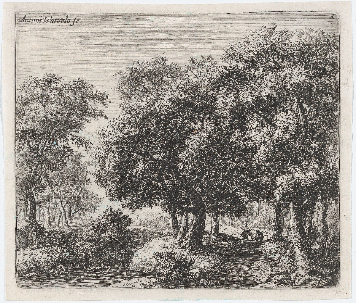 The Forest Lane (Les Deux Cavaliers), Anthonie Waterloo (Dutch, Lille 1609–1690 Utrecht), Etching, first state of two 