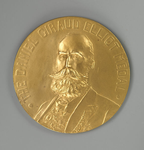 Daniel Giraud Elliot Gold Medal with Case, Tiffany &amp; Co. (American, established 1837), Gold, leather, textile, American, New York 