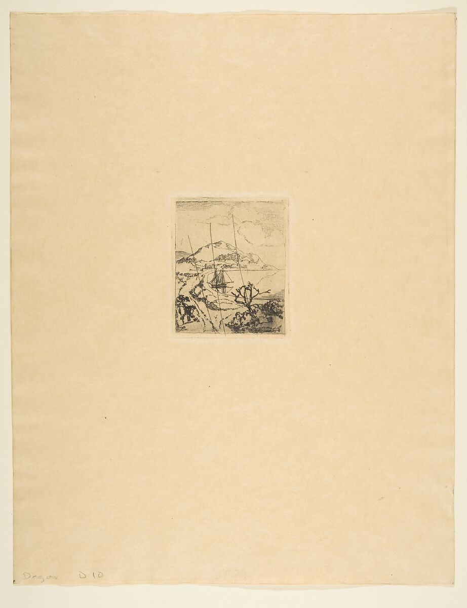 Greek Landscape, Edgar Degas (French, Paris 1834–1917 Paris), Etching (only state; impression from cancelled plate)