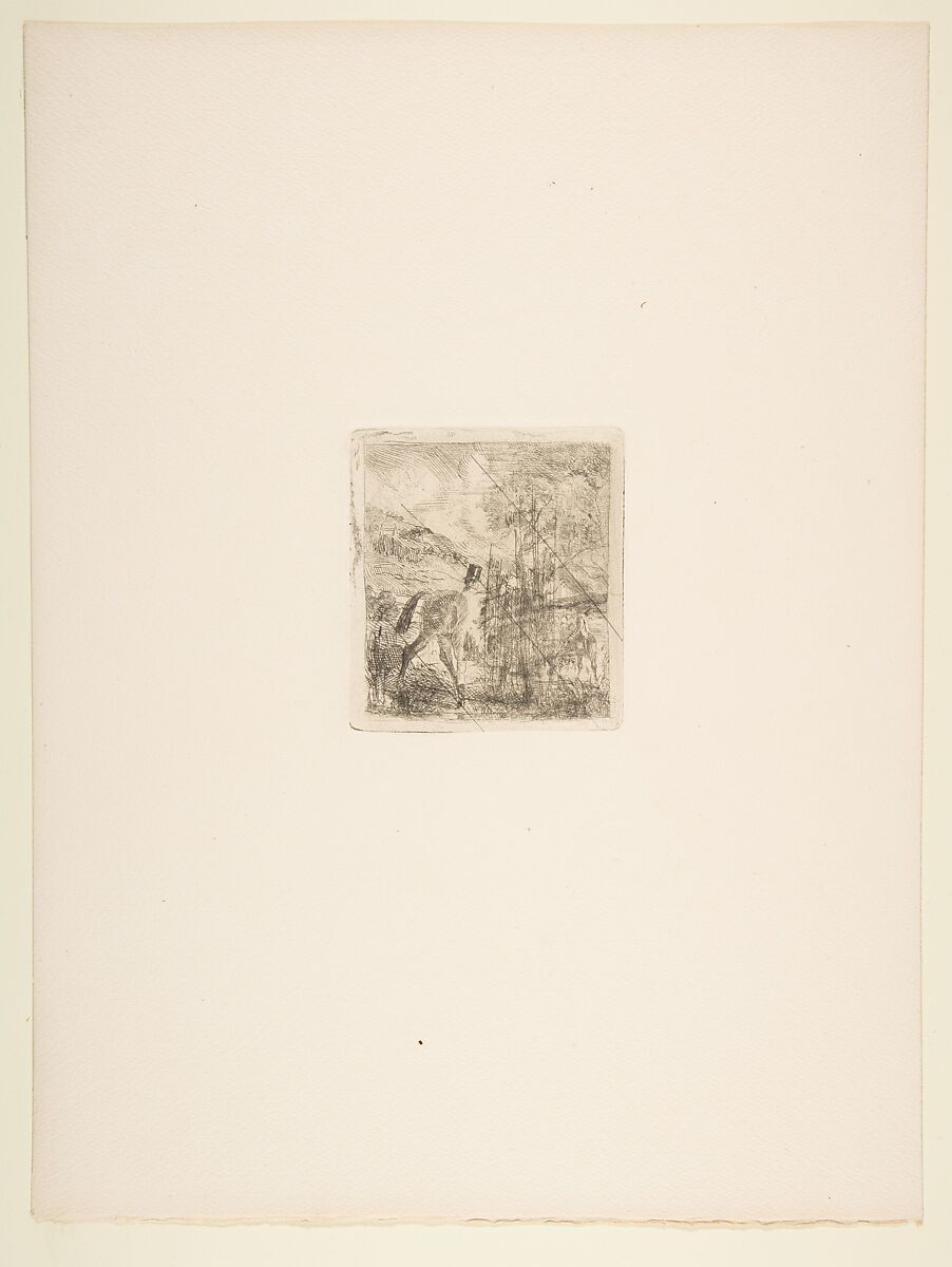 The Sportsman Mounting His Horse, Edgar Degas (French, Paris 1834–1917 Paris), Etching; fifth (final) state, from the canceled plate