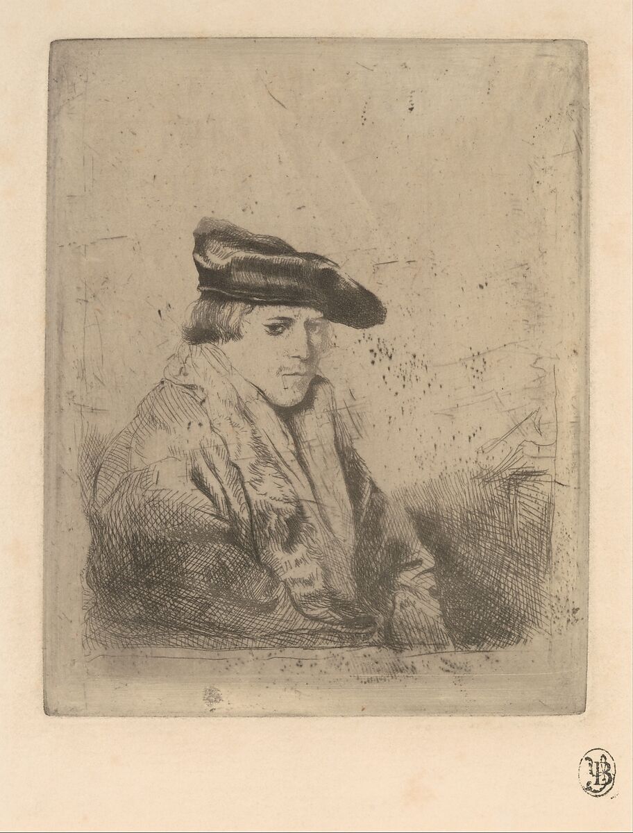 Young Man, Seated, in a Velvet Beret, after Rembrandt