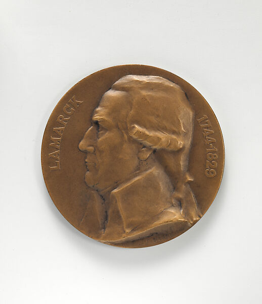 Lamarck Medal with Case, François-Léon Sicard (French, 1862–1934), Bronze, leather, textile, French 