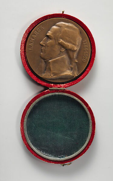 Lamarck Medal with Case, François-Léon Sicard (French, 1862–1934), Bronze, leather, textile, French