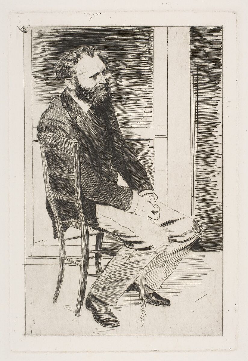 Édouard Manet, Seated, Turned to the Right, Edgar Degas  French, Etching and drypoint; first state of four