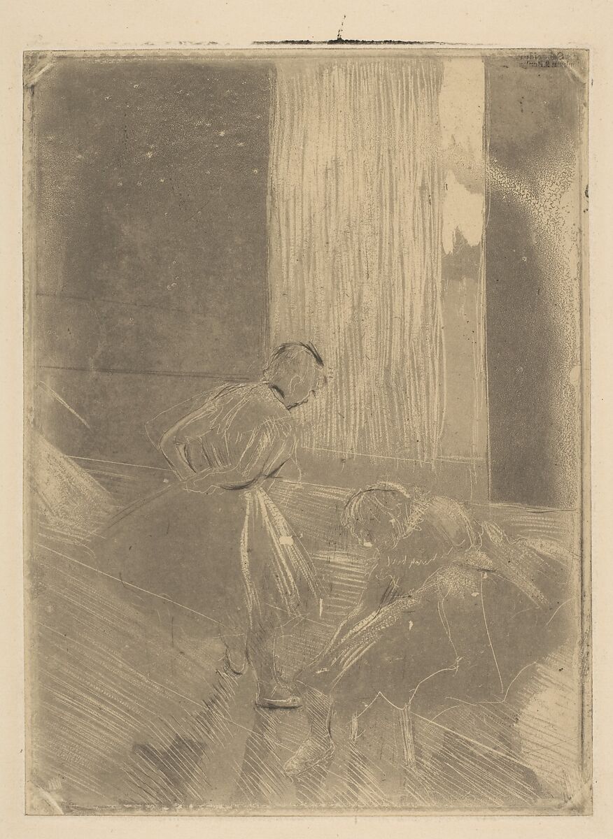 Two Dancers in a Rehearsal Room, Edgar Degas  French, Aquatint, drypoint, and scraping on laid paper; only state
