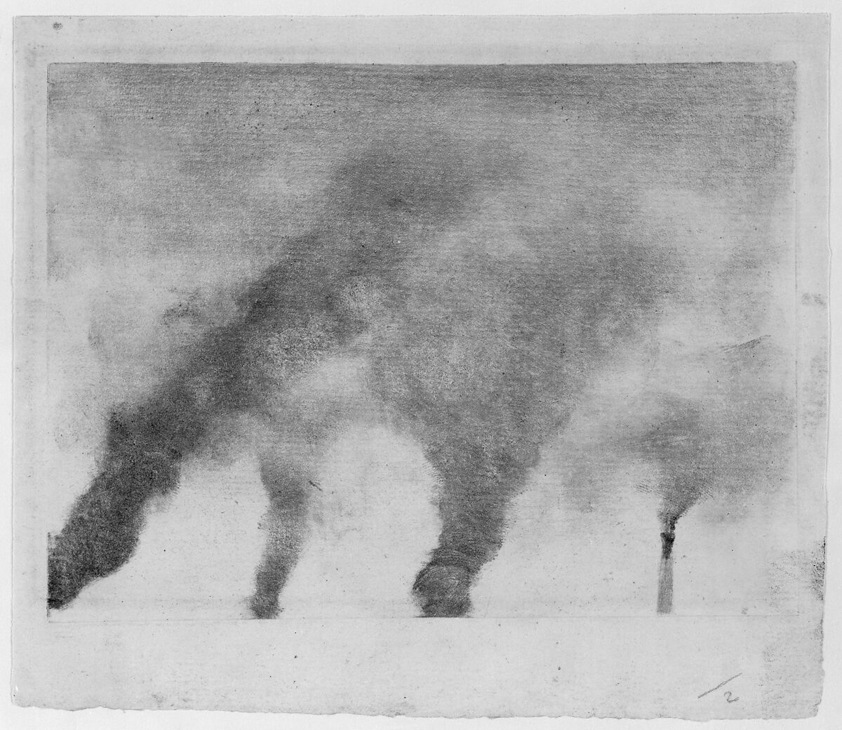 Factory Smoke, Edgar Degas (French, Paris 1834–1917 Paris), Monotype printed in black ink on laid paper