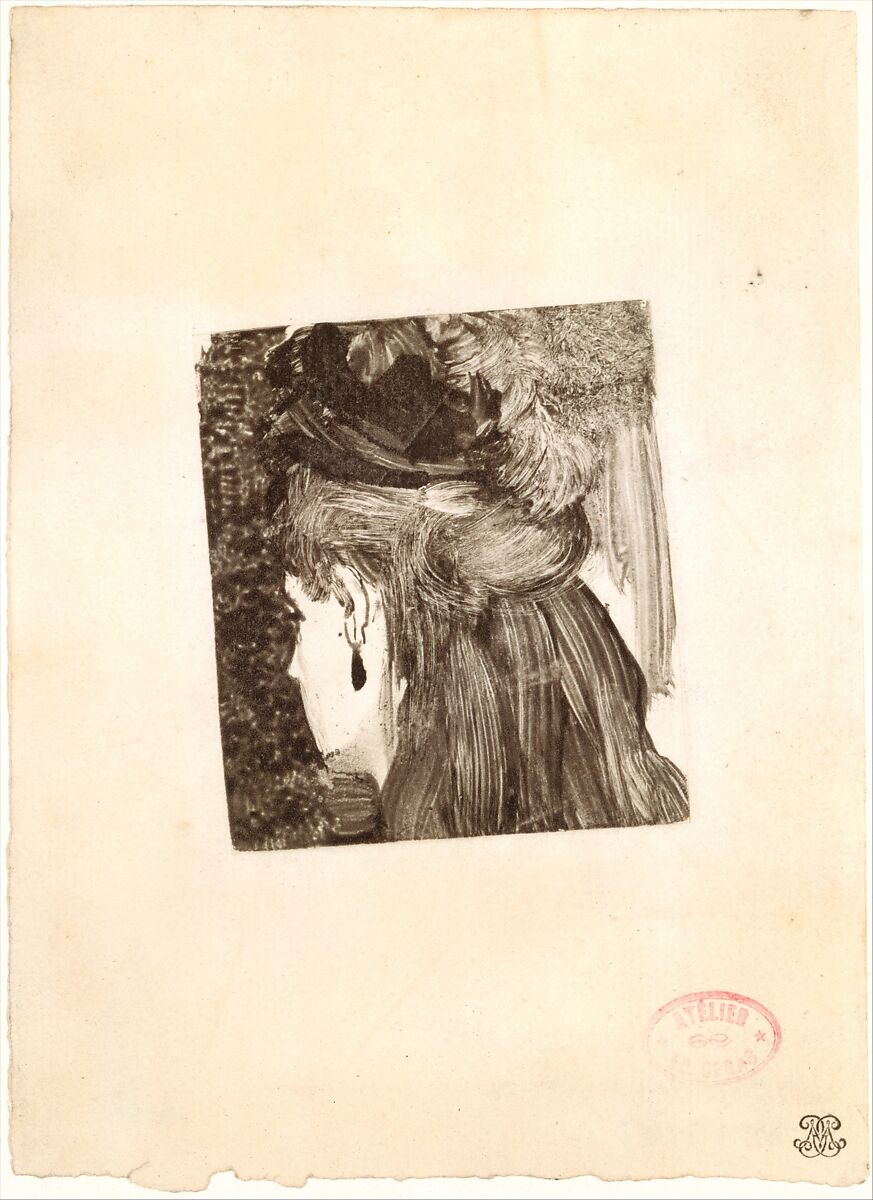 The Jet Earring, Edgar Degas  French, Monotype printed in black ink on white wove paper