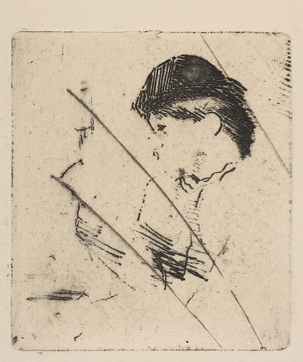 Head and Shoulders of a Young Woman in Profile I, Edgar Degas (French, Paris 1834–1917 Paris), Softground etching; printed from canceled plate 