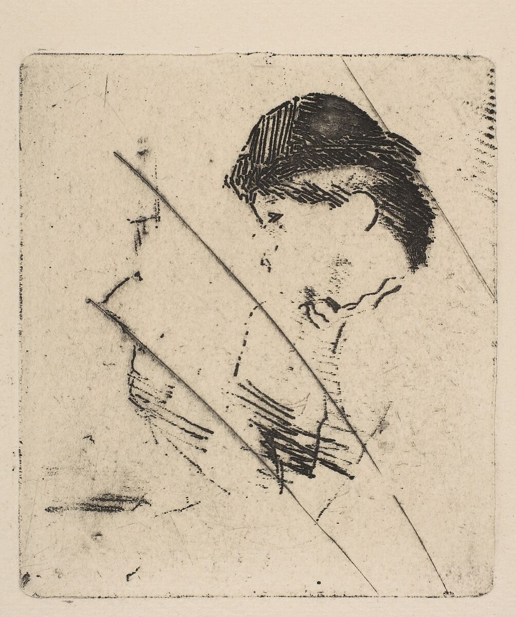 Head and Shoulders of a Young Woman in Profile I, Edgar Degas (French, Paris 1834–1917 Paris), Softground etching; canceled plate 