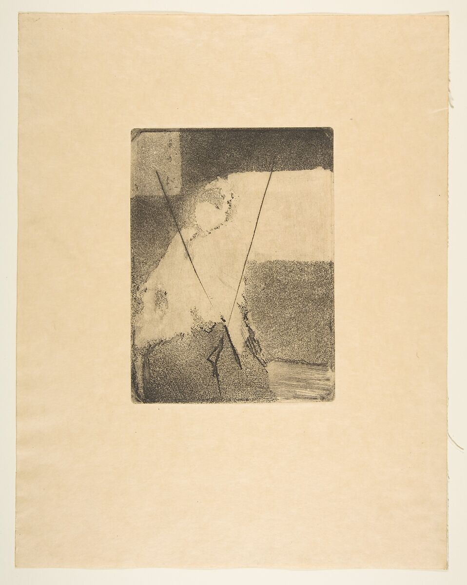 Seated Woman in Bonnet and Shawl, Edgar Degas (French, Paris 1834–1917 Paris), Aquatint, drypoint, and etching; printed from canceled plate