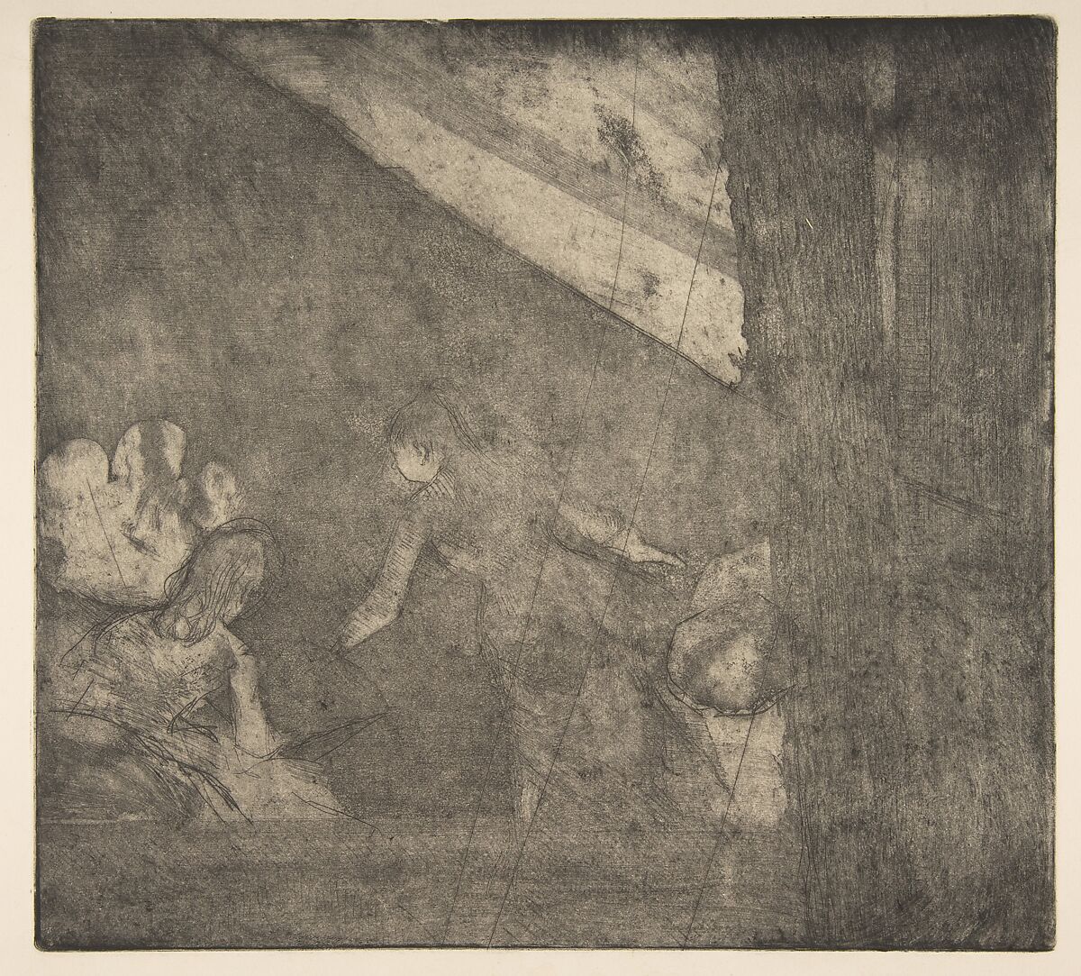 At the Café des Ambassadeurs, Edgar Degas (French, Paris 1834–1917 Paris), Etching, softground, drypoint, and aquatint; fifth (final) state; canceled plate 