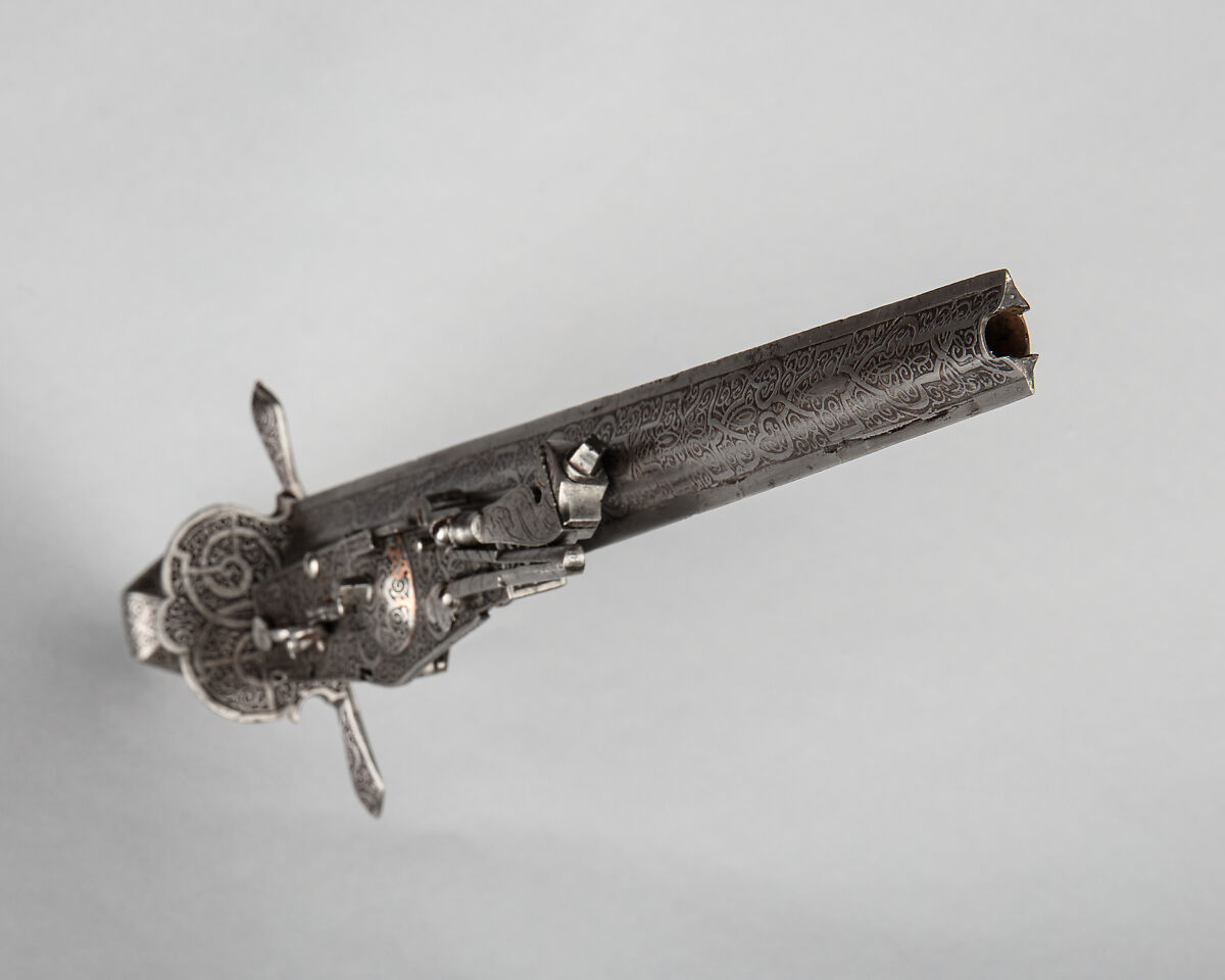 Combination Dagger and Wheellock Pistol, Steel, wood, German, possibly Saxony