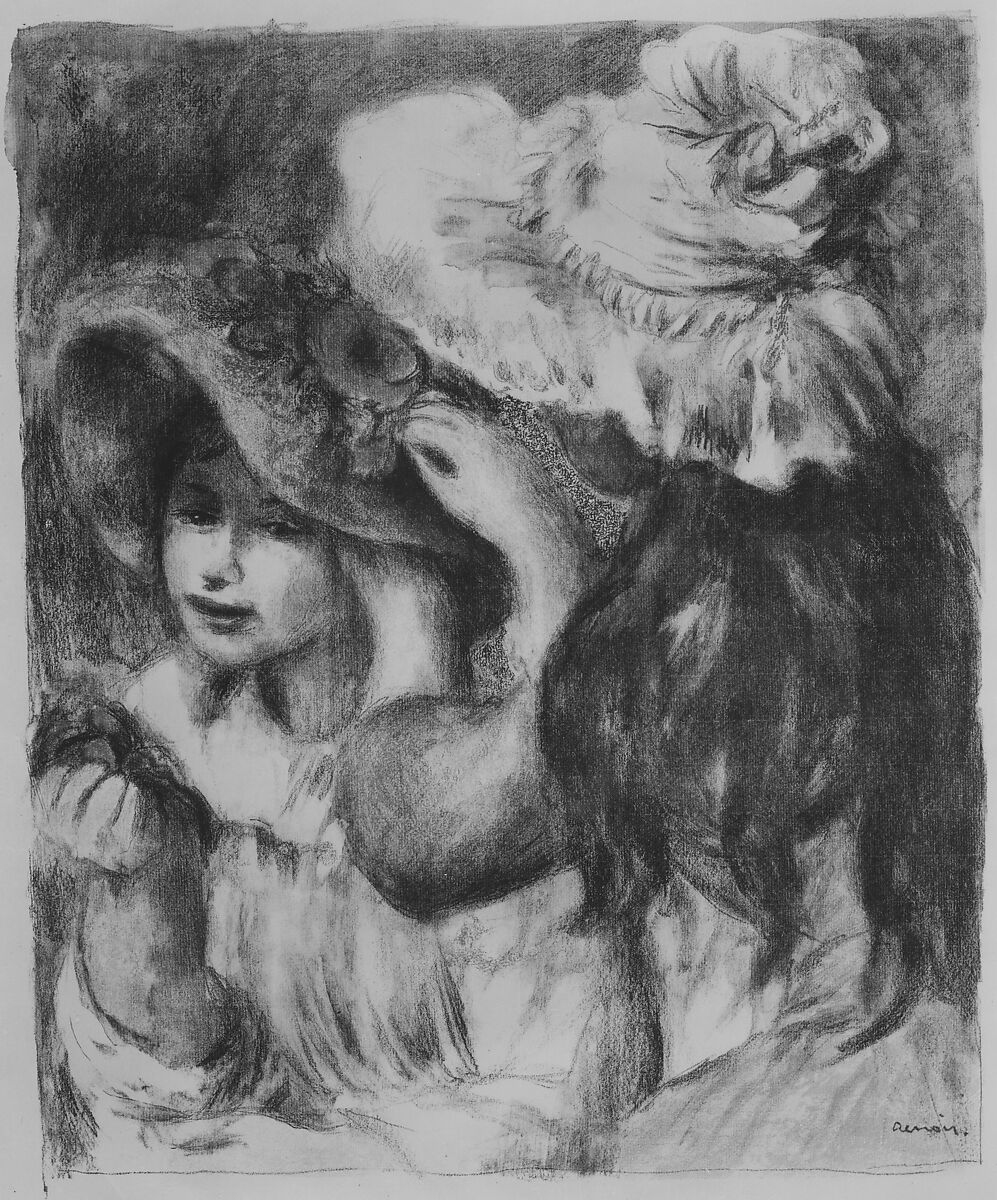 The Hat Pinned with Flowers (Le Chapeau Épinglé), Auguste Renoir (French, Limoges 1841–1919 Cagnes-sur-Mer), Color lithograph on off-white laid paper