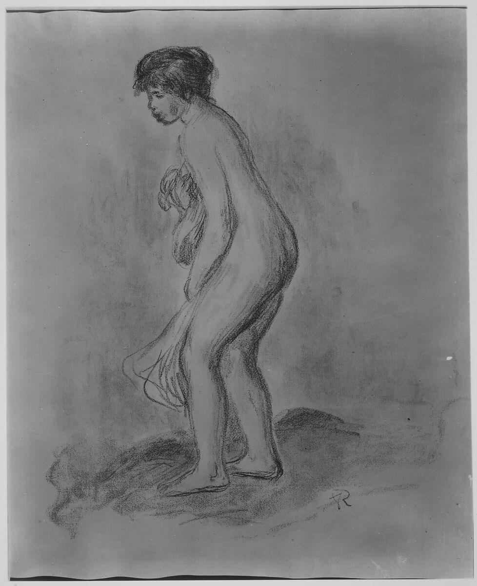 Standing Bather, Auguste Renoir (French, Limoges 1841–1919 Cagnes-sur-Mer), Color lithograph on off-white laid paper 