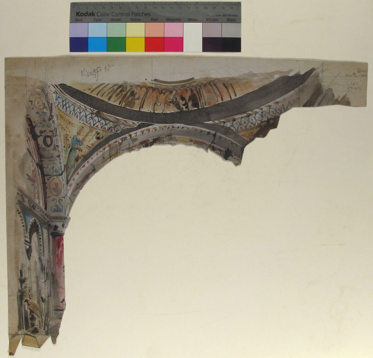 Design for a Stage Set at the Opéra, Paris, Eugène Cicéri (French, Paris 1813–1890 Fontainebleau), Watercolor over graphite