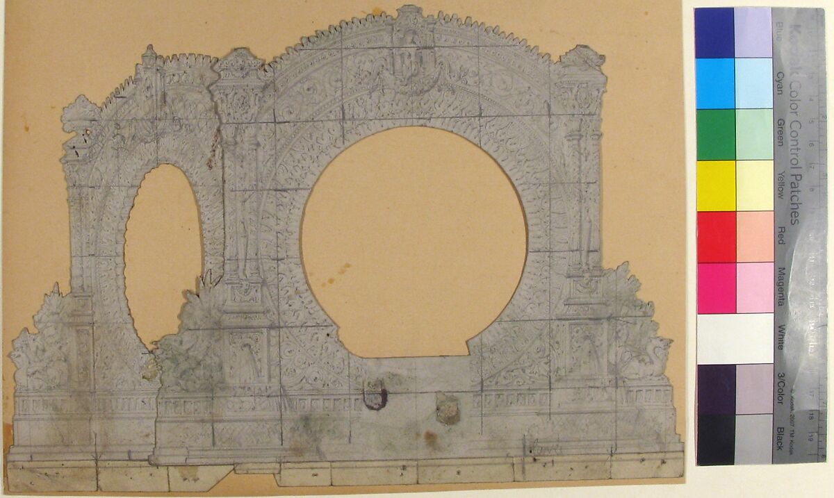 Design for a Stage Set at the Opéra, Paris, Eugène Cicéri (French, Paris 1813–1890 Fontainebleau), Graphite