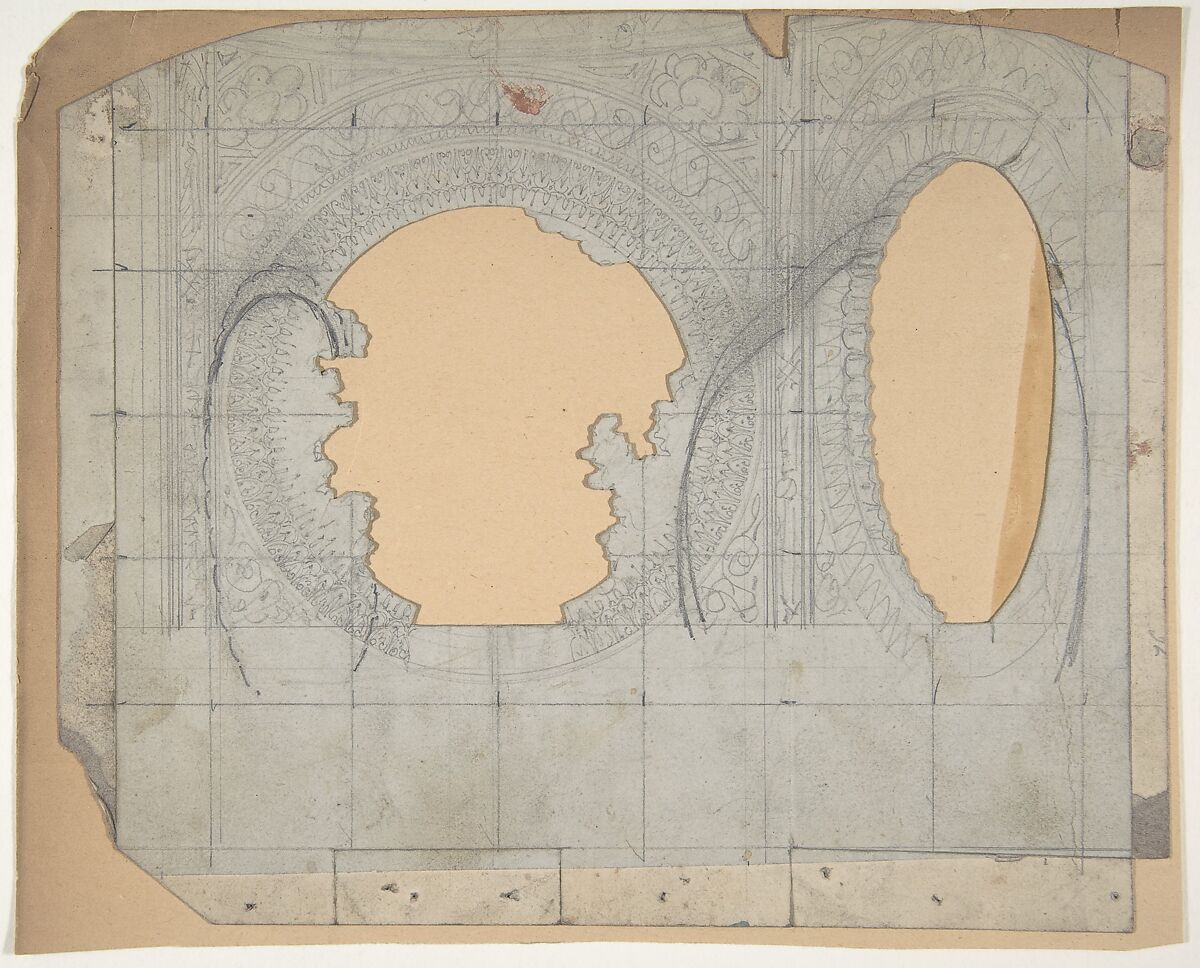 Design for a Stage Set at the Opéra, Paris, Eugène Cicéri (French, Paris 1813–1890 Fontainebleau), Graphite 