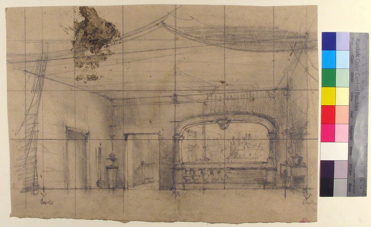 Design for a Stage Set at the Opéra, Paris, Eugène Cicéri (French, Paris 1813–1890 Fontainebleau), Graphite