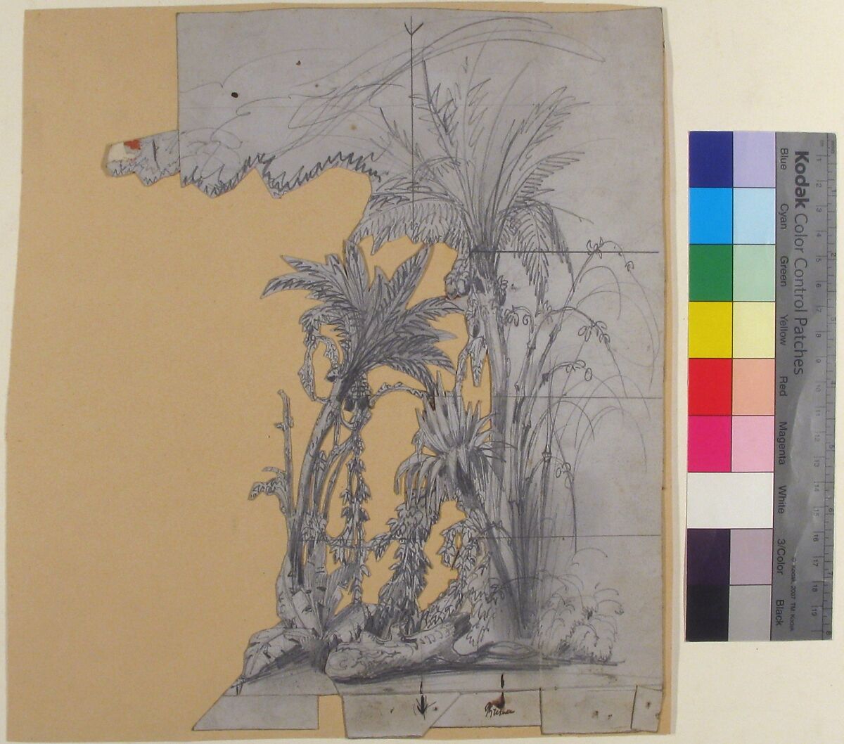 Design for a Stage Set at the Opéra, Paris, Eugène Cicéri (French, Paris 1813–1890 Fontainebleau), Graphite