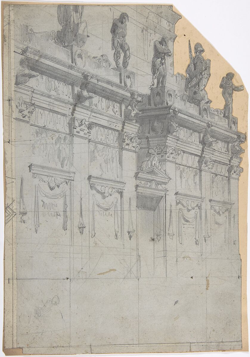 Design for a Stage Set at the Opéra, Paris, Eugène Cicéri (French, Paris 1813–1890 Fontainebleau), Graphite 