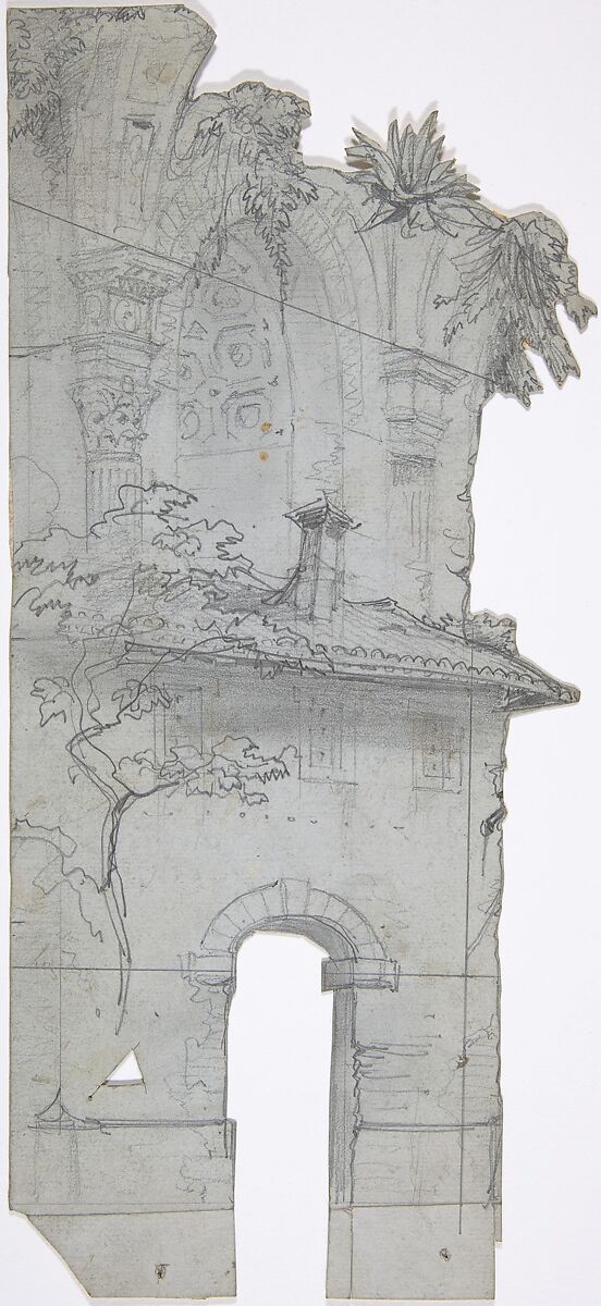 Design for a Stage Set at the Opéra, Paris, Eugène Cicéri (French, Paris 1813–1890 Fontainebleau), Graphite 