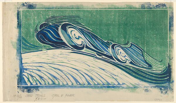 Speed Trial, Cyril E. Power (British, London 1872–1951 London), Color linocut 