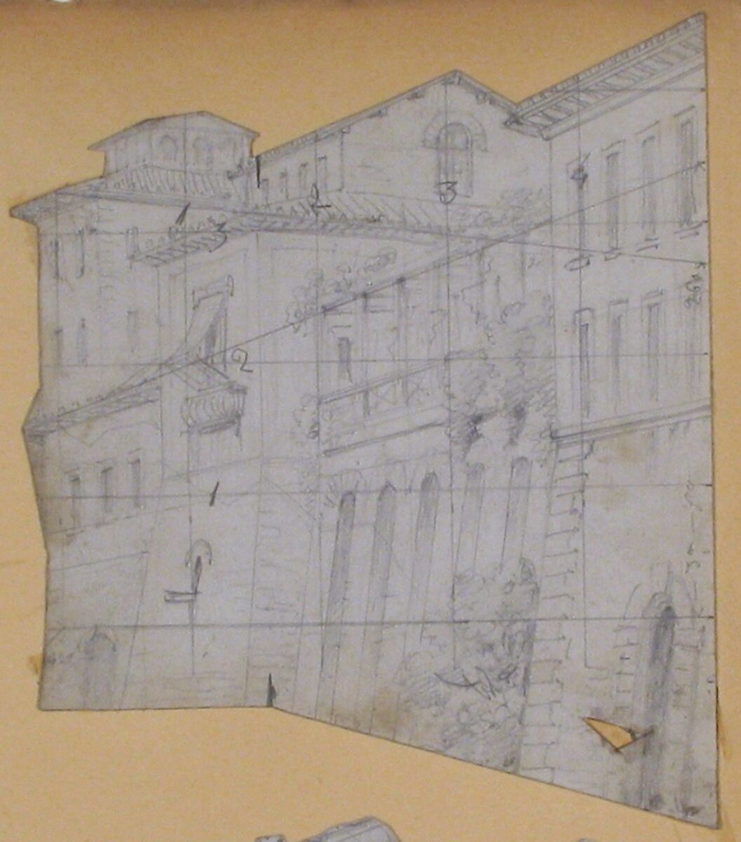Design for a Stage Set at the Opéra, Paris, Eugène Cicéri (French, Paris 1813–1890 Fontainebleau), Graphite