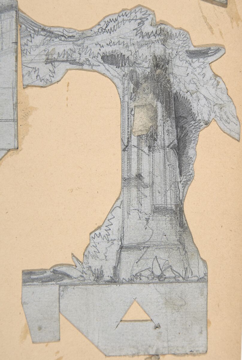 Design for a Stage Set at the Opéra, Paris, Eugène Cicéri (French, Paris 1813–1890 Fontainebleau), Graphite 