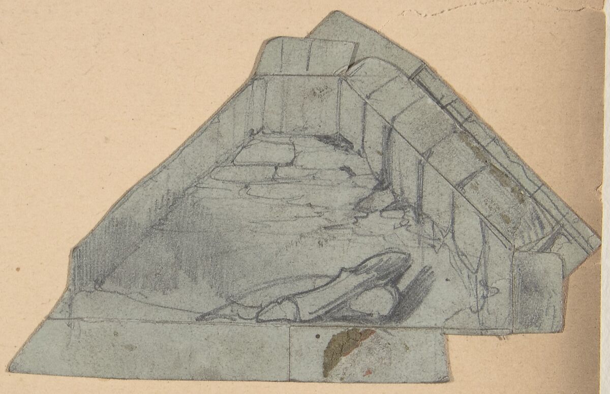 Design for a Stage Set at the Opéra, Paris, Eugène Cicéri (French, Paris 1813–1890 Fontainebleau), Graphite 