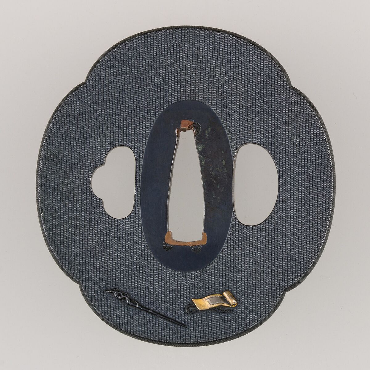 Sword Guard (Tsuba), Inscribed by Gotō Mitsuakira (Japanese, 1816–1856), Copper-gold alloy (shakudō), gold, silver, copper, Japanese