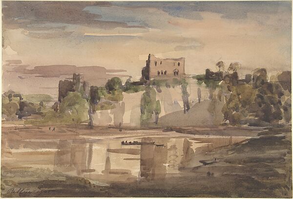 Chepstow Castle, River Wye, Monmouthshire, Philip Wilson Steer (British, Birkenhead 1860–1942 London), Watercolor 