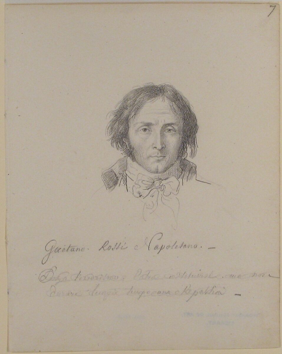 Gaetano Rossi Napoletano, Jean-Baptiste Joseph Wicar (French, Lille 1762–1834 Rome), Conté crayon