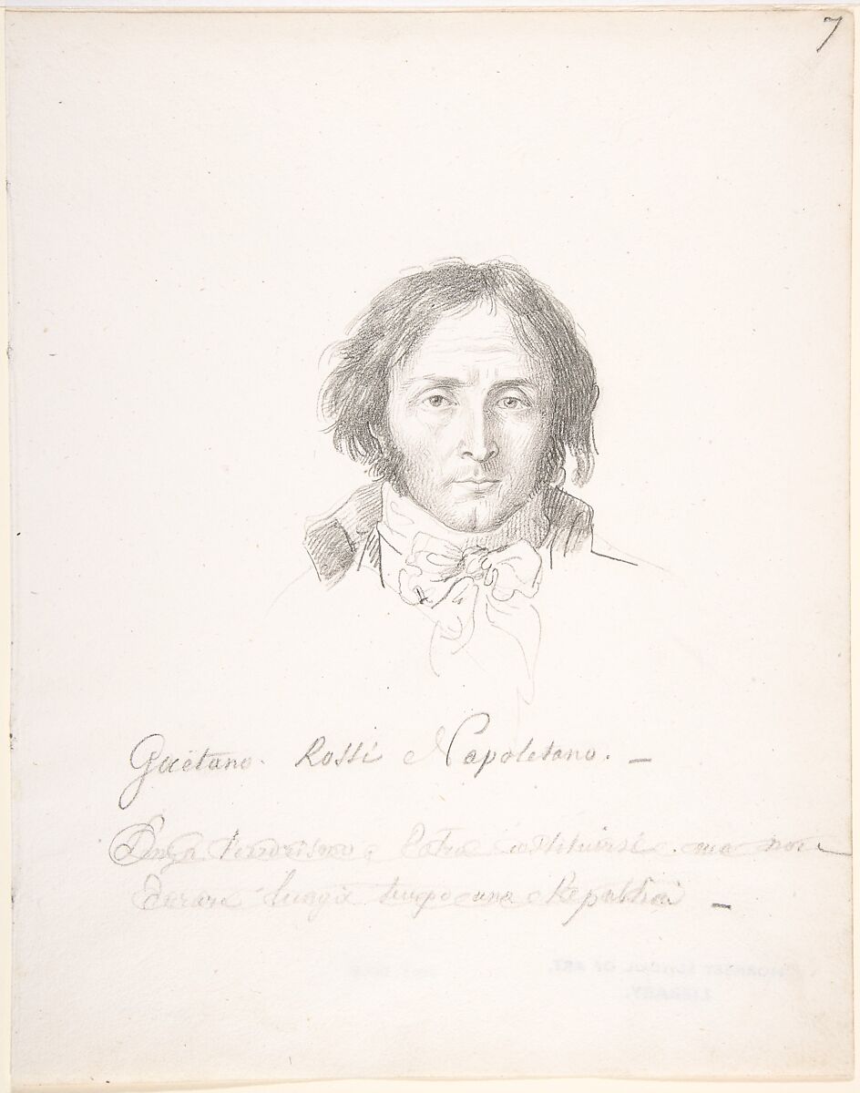 Gaetano Rossi Napoletano, Jean-Baptiste Joseph Wicar  French, Conté crayon on off white wove paper