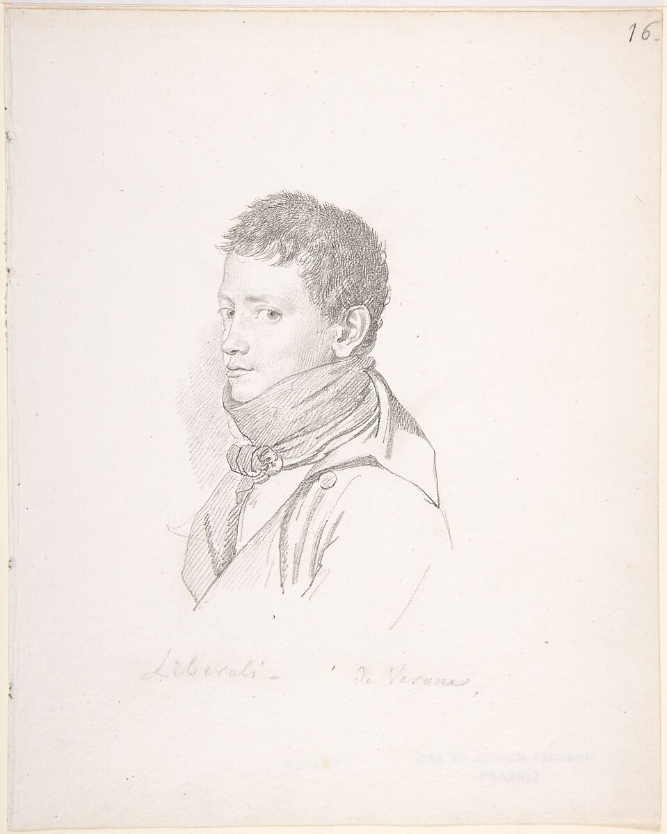 Liberali de Verona, Jean-Baptiste Joseph Wicar (French, Lille 1762–1834 Rome), Conté crayon on off white wove paper 