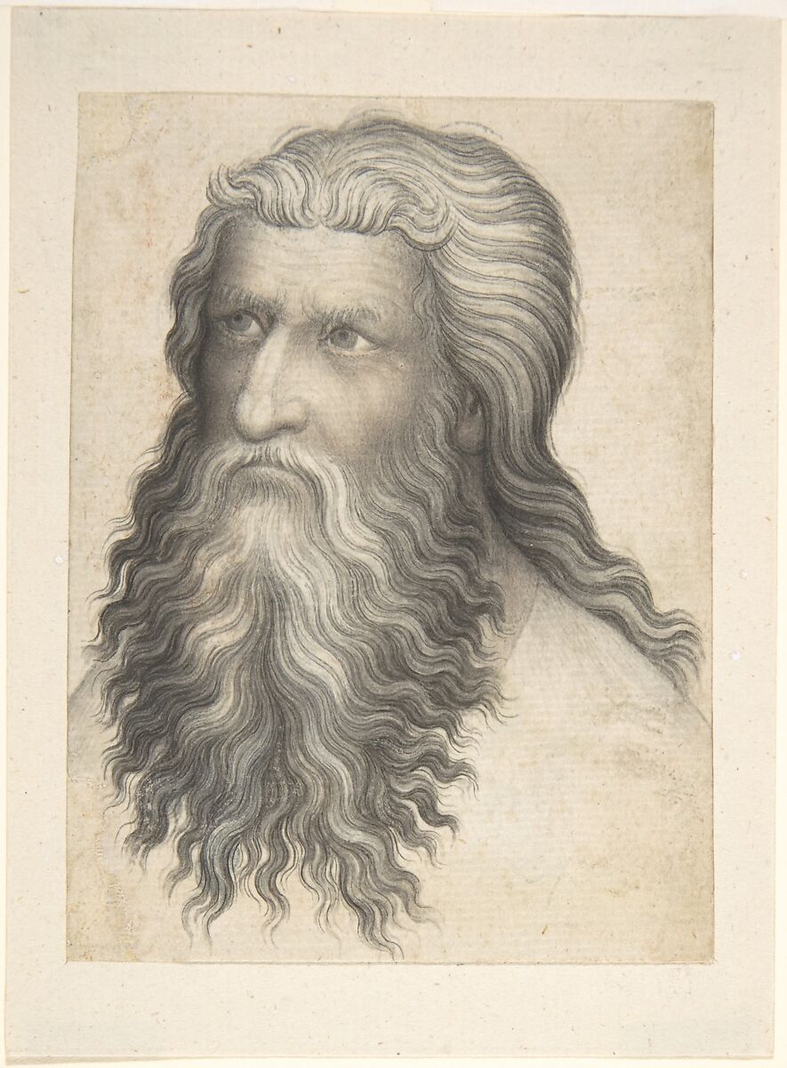 Head of a Bearded Man, Anonymous, Bohemian, 14th century, Pen and gray-brown ink, brush and gray-black and brown wash, traces of white gouache highlights 