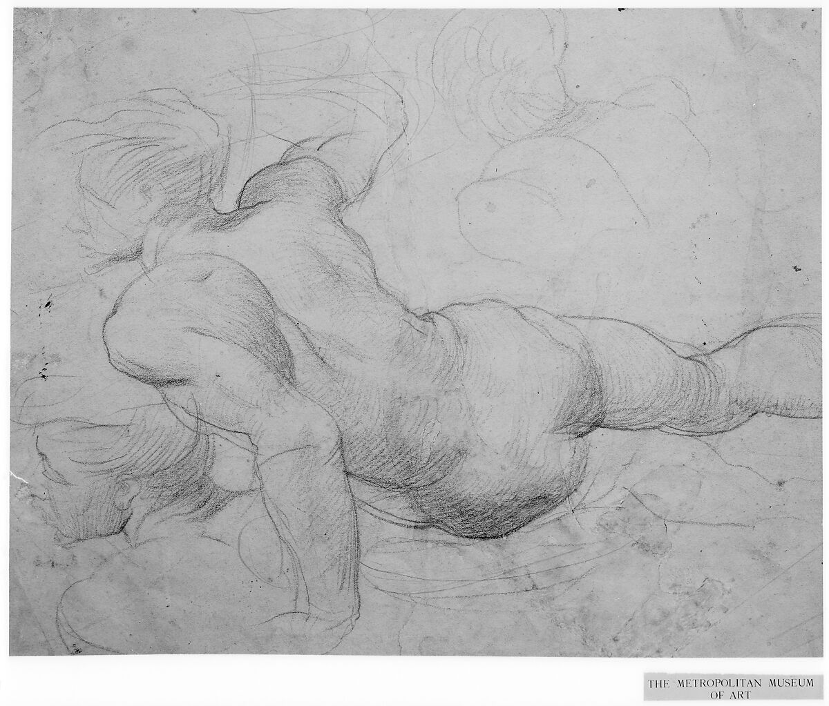 Nude Figure, Alfred George Stevens (British, Blandford Forum, Dorset 1817–1875 London), Red chalk